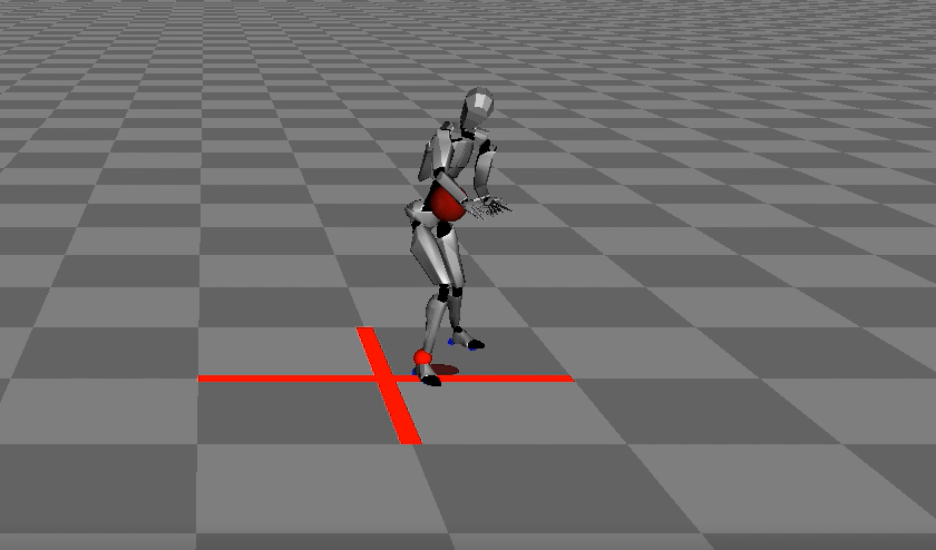 Reproducing the movements of Okabe measured with motion capture on the computer