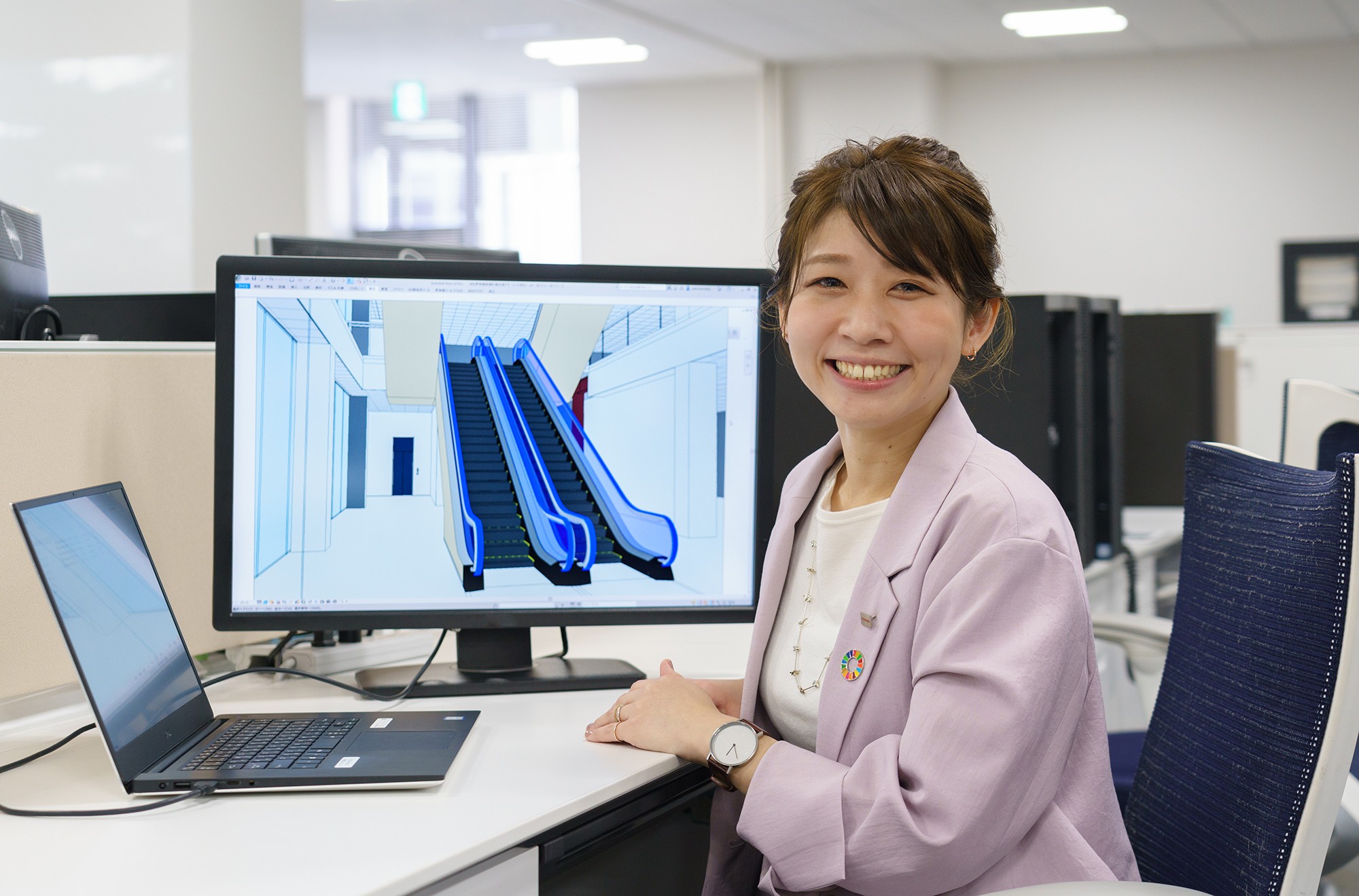 Toshiba’s young engineers: Buildings constructed in the digital world are changing construction sites in the physical world