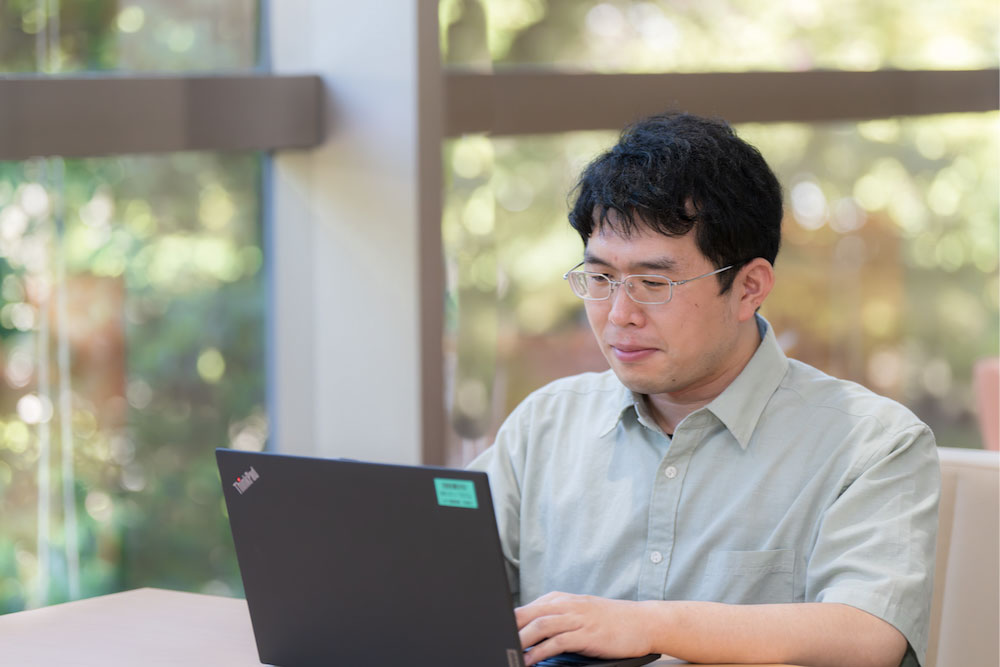 Absorbed in his work