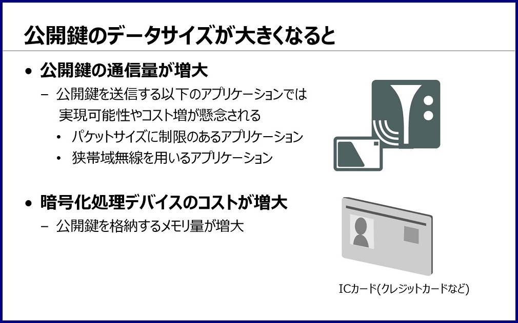 公開鍵のデータサイズが大きくなると