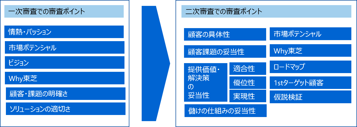 各アイデアを審査する上でのポイント